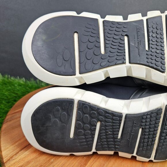 Salvatore Ferragamo Columbia Slip On Sneakers Mens Size 12 M Black White Comfort - Picture 14 of 16